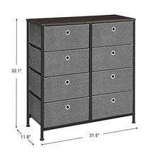 Load image into Gallery viewer, 4-Tier Wide Drawer Dresser, Storage Unit with 8 Easy Pull Fabric Drawers