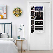 Load image into Gallery viewer, 6 LEDs Cabinet Lockable 47.3&quot; H Wall/Door Mounted Jewelry Armoire Organizer