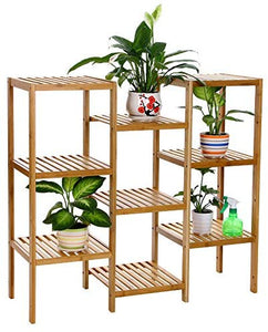 Bamboo Customizable Plant Stand Shelf Flower Pots Holder