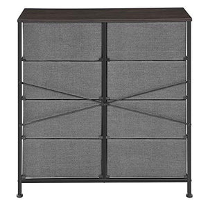 4-Tier Wide Drawer Dresser, Storage Unit with 8 Easy Pull Fabric Drawers